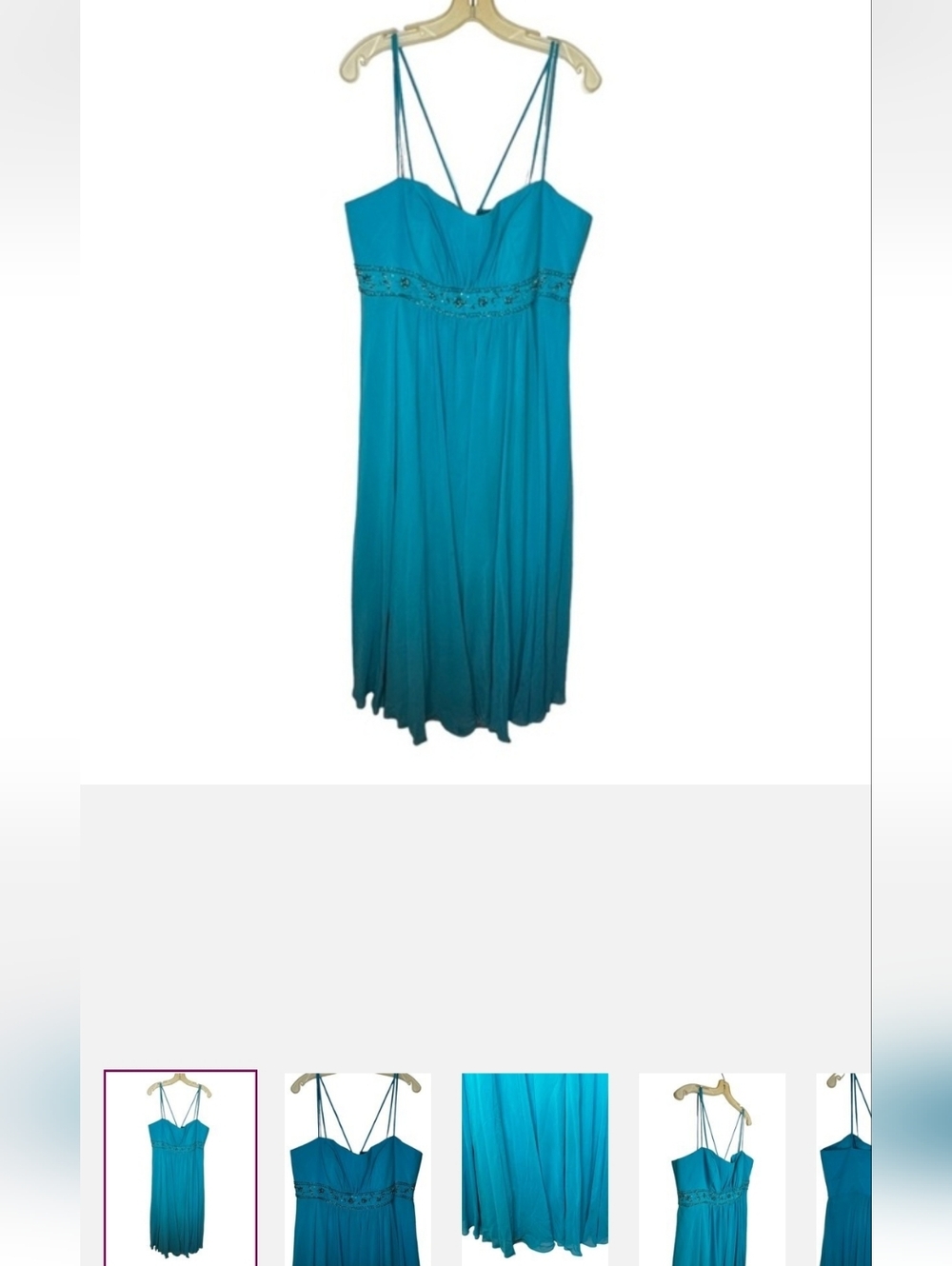 Beautiful Teal Retro 90s Prom Dress DB sz 14